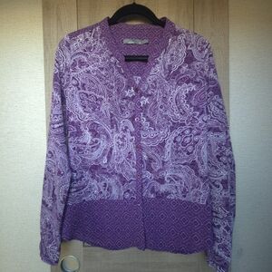 Prana Purple Paisley Button Up Shirt Women's Small
